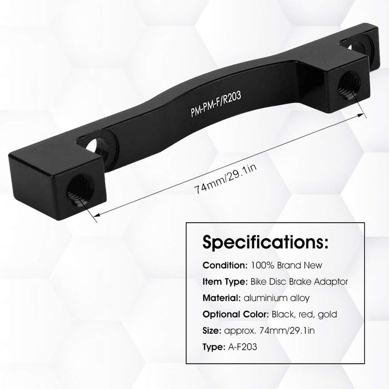 VGEBY Disc Brake Adapter, A-F203 Disc Brake Mounting Bracket Mount Caliper Adaptor for Mountain Bike (Black) - Image 3